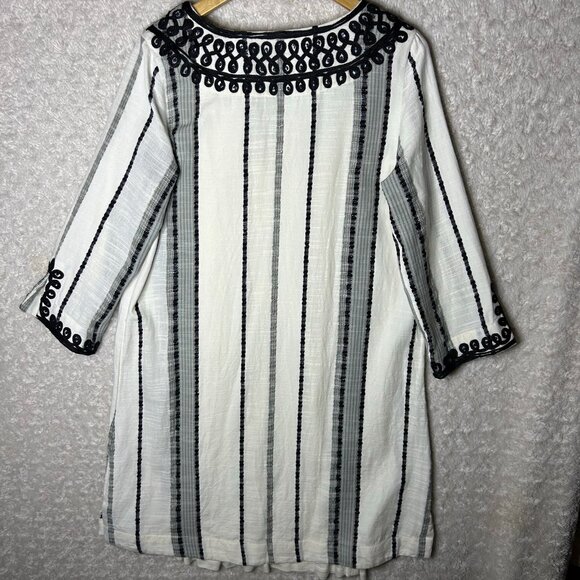 SOFT SURROUNDINGS Coco De Mer Kaftan 2 Piece Dress 100% Cotton Size Medium - Picture 6 of 8